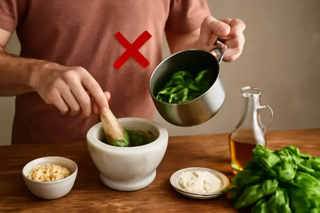 Come si prepara il pesto alla genovese autentico? Un errore comune da evitare per esaltare il profumo del basilico